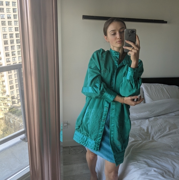 VINTAGE turquoise, button up - Picture 2 of 5